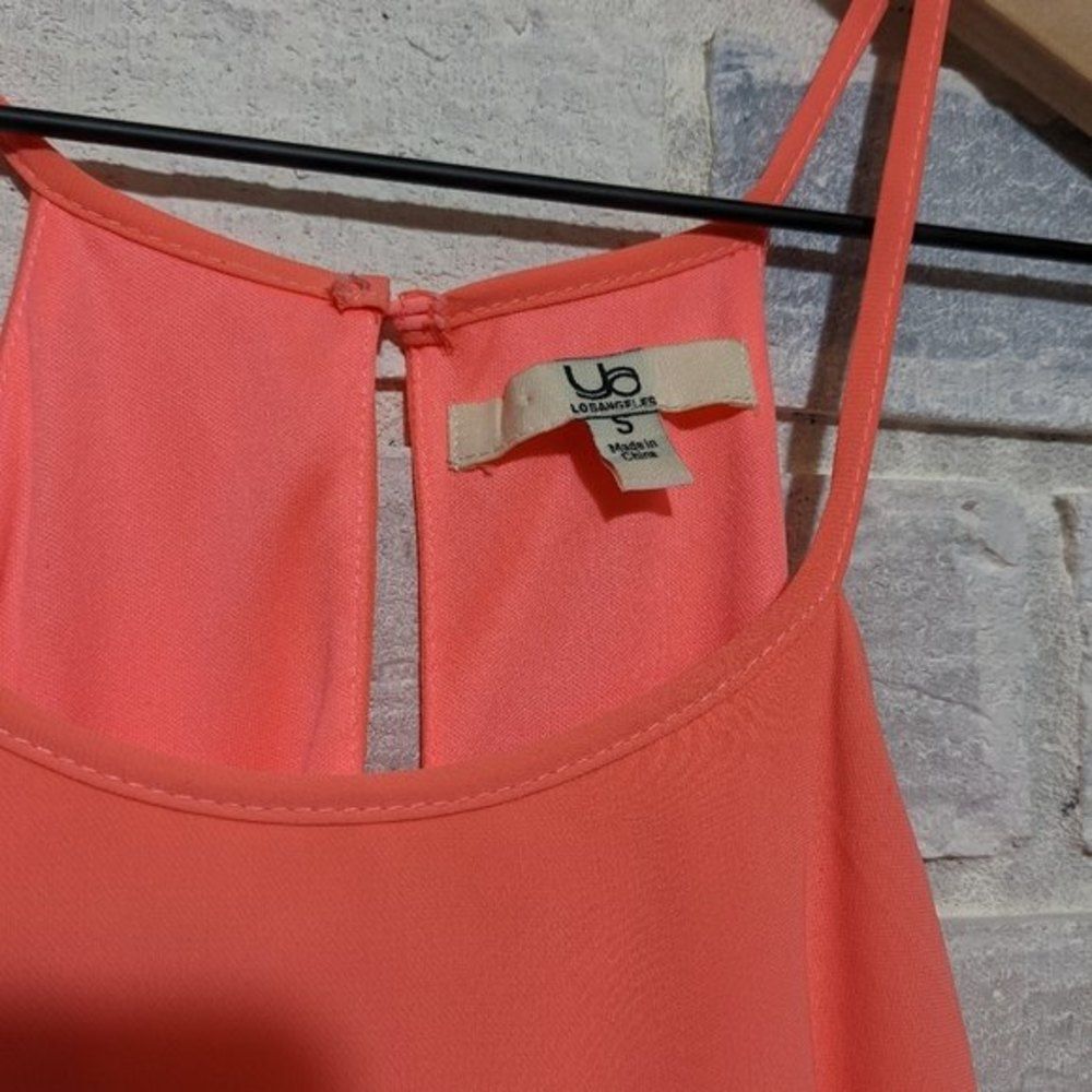 Ya Los Angeles Pink tiered trapeze‎ dress chiffon sz S - Picture 5 of 7